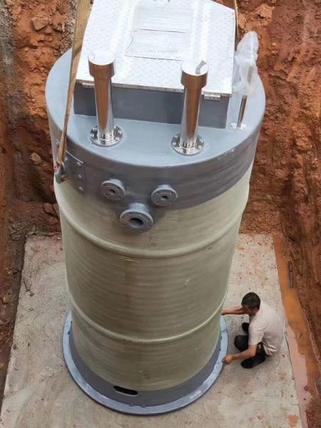 海东地区峨眉山一体化提升泵安装
